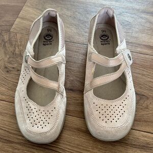 Earth Spirit Girls' Light Pink Suede Mary Jane Shoes